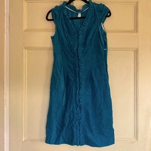 Green-blue Maeve Anthropologie Corduroy Dress